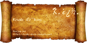 Knab Ákos névjegykártya